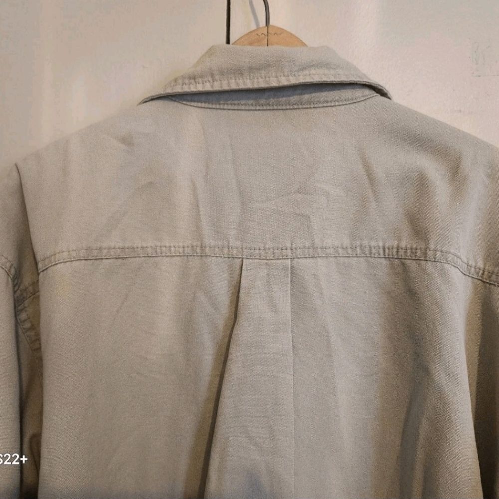 O42 Levi Strauss & CO Mens Cream Button-Up Work Barn Jacket Brown & Cream Lining - Picture 7 of 10